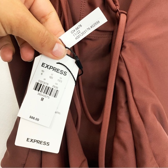 NWT Express Strappy Lace-Up Body Contour One-Piece Swimsuit, size M - Picture 7 of 11